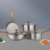 Zhishi Gilded Handle Titanium Deep Frying Pan