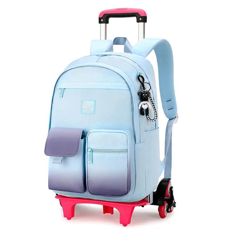Zaino Scolastico con Ruote Zaino Trolley per Bambine Studentesse Zaino a Ruote Trolley Borsa Scolastica Trolley da Viaggio Bagaglio