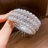 European-American Inlaid Diamond Pearl Open Bangle - Exaggerated Niche Design, Light Luxury High-End Bracelet