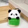 Cute bamboo tube panda plush change bag national treasure flower blind box earphone bag mini keychain schoolbag pendant female