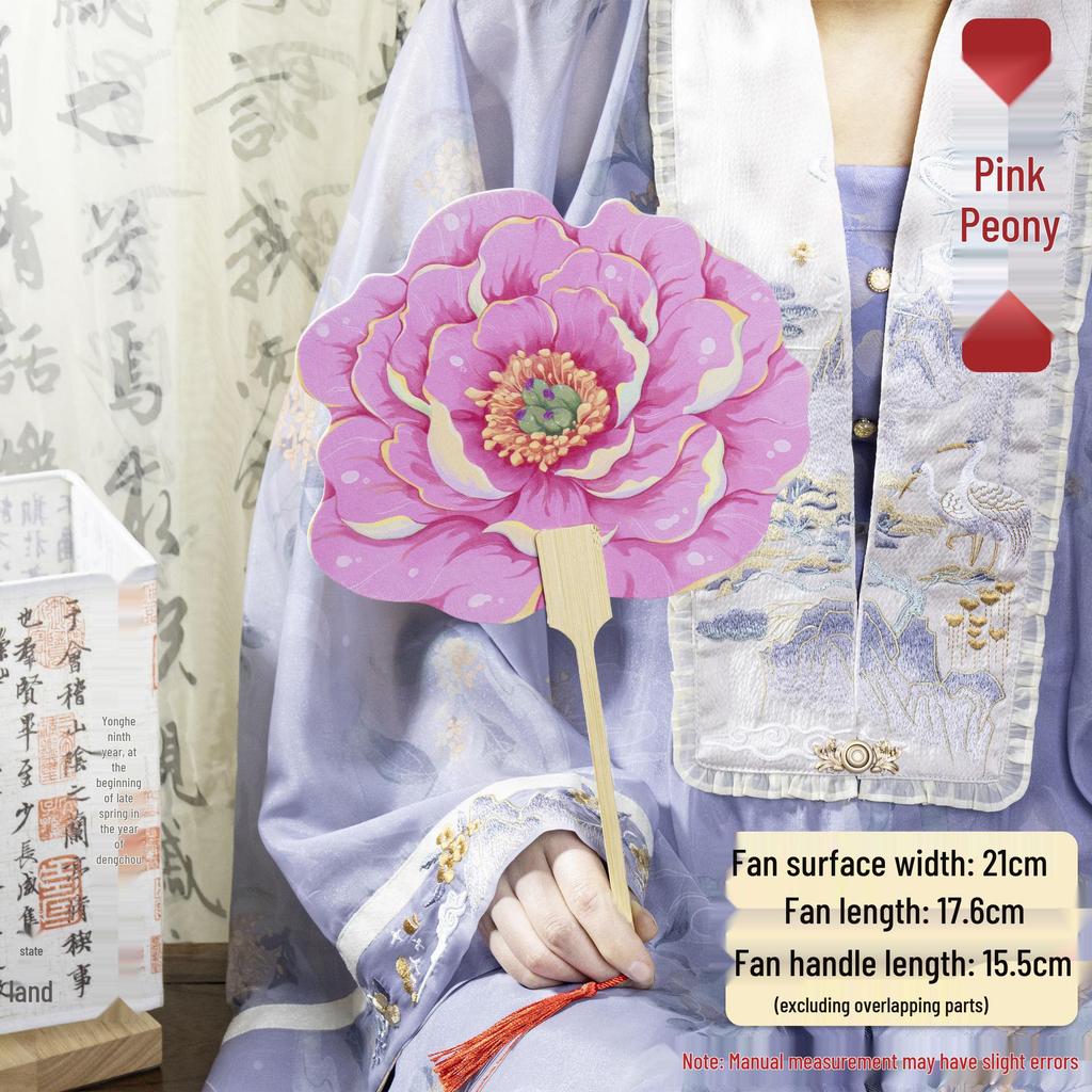 Peony Fan - Tang Style Hanfu Photo Prop, Chic Luoyang Souvenir for Tourists