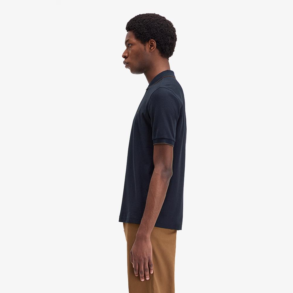 Fred Perry [Sharp] Crepe Pique Zip-Neck Polo Shirt (608) Afpm2437729-608