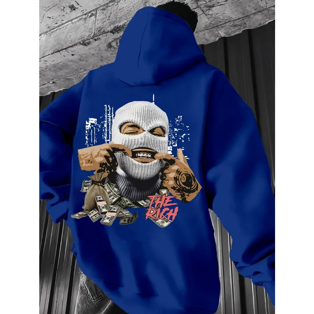 Sweat à capuche tendance hip-hop pour homme automne, impression de personnage personnalisée, doux et confortable, haut style rue extérieur