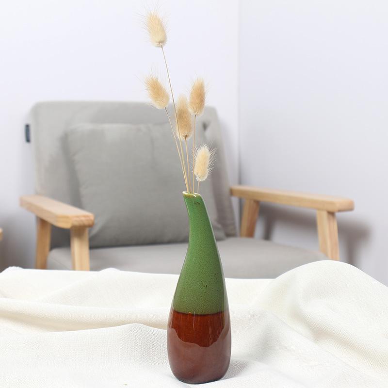 Kiln Ceramic Vase Simple and Fashionable Home Decoration Vase Living Room Dining Table Top Vase Small Flower Utensils