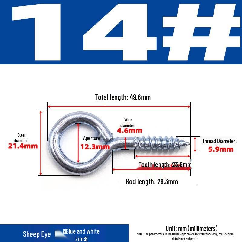 Sheep Eye Nail Hook with Ring, Self-Tapping Wood Screw, 9-Shaped Question Mark Lamp Hook for Windows.