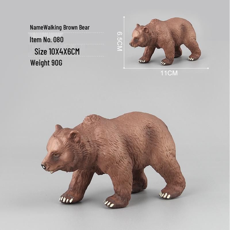 Realistic Wild Bear Toy Set: Big Brown Bear Model