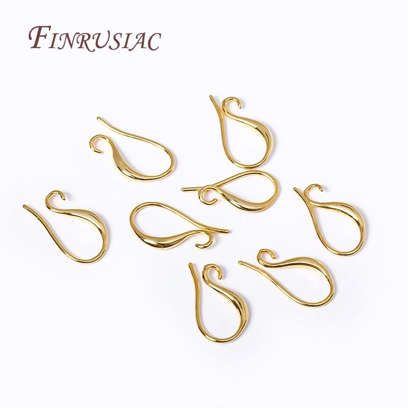 18K Gold Plated Ear Wire with Outside Loop Rhodium Plated Earring Hooks Earwire Fittings DIY Earrings Jewelry Accessories