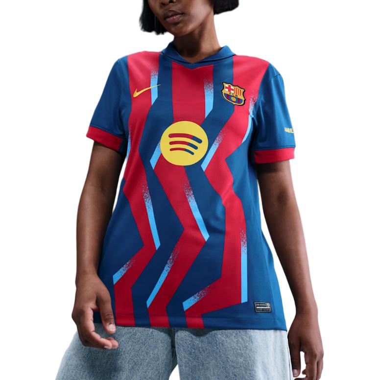 Nike Dri-Fit Color Block Logo Short Sleeve Soccer Jersey Women tops FZ1308-432 XL