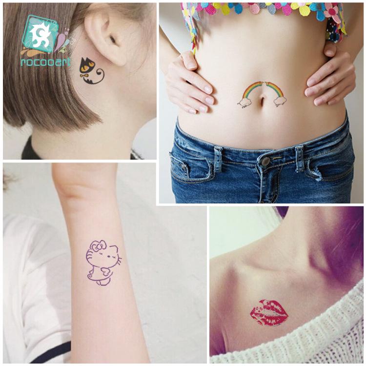 Waterproof Gradient Color Cartoon Temporary Tattoos for Men & Women