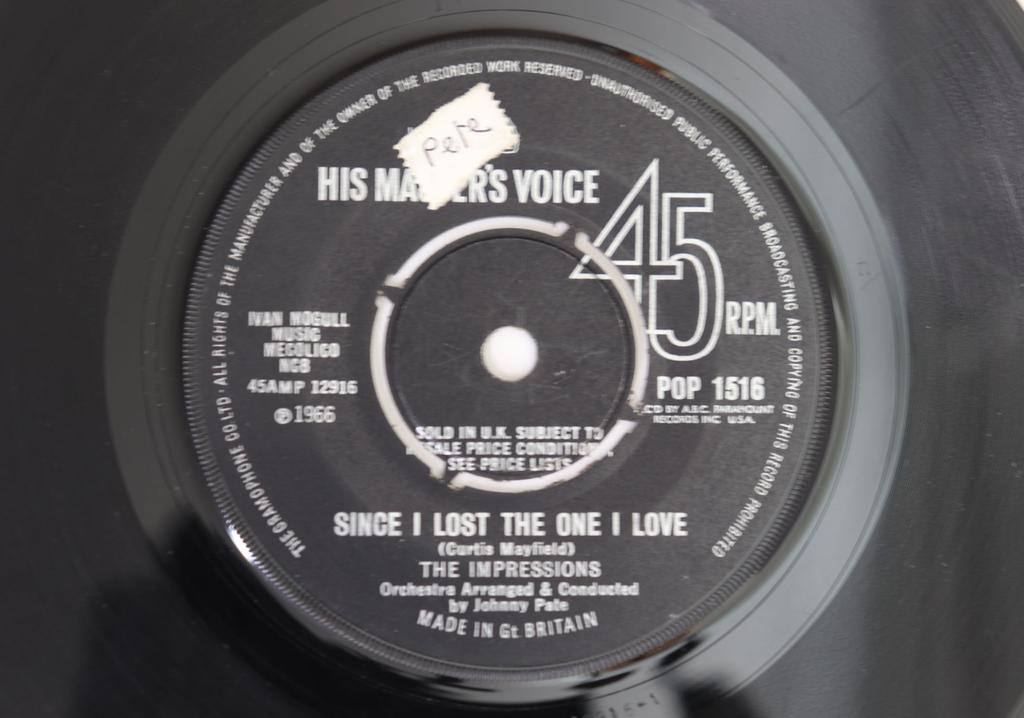 7inch Record IMPRESSIONS  Since I Lost The One I Love  Falli POP1516 HIS MASTERS V 1966 UK SoulFunk Used