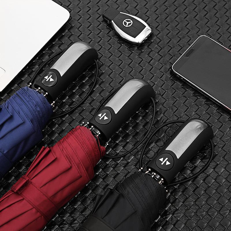 Fully Automatic 10-bone Vinyl Umbrella Folding Men's and Women's Umbrellas Sunshine and Rain Dual-purpose Three-fold Umbrella Umbrella