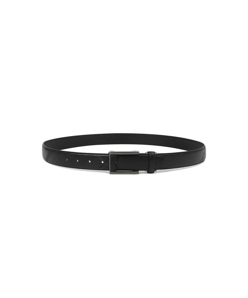 Benobelo Check Embossed Black Satin Automatic Belt Black_Blg1Acb1285K1