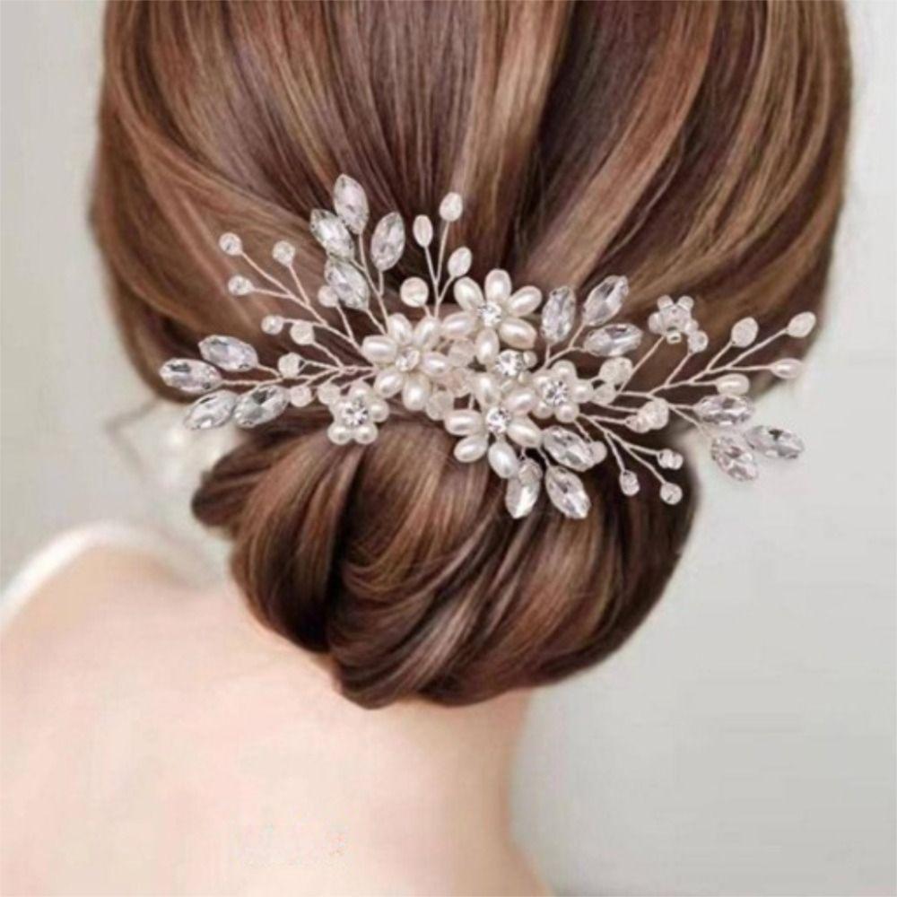 Flower Bridal Hair Accessories Rhinestone Bridesmaid Jewelry Luxury Hairpins Women
