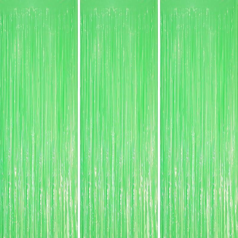 3 Pack 3.3x8.2 Feet Gold Foil Fringe Backdrop Curtains, Tinsel Streamers, Fringe Backdrop for 2025 New Years Eve, Graduation, Birthday, Baby Shower,