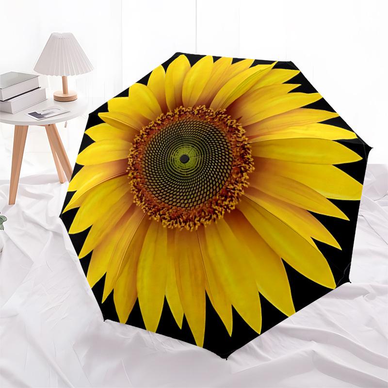 1pc Sunflower Bloom Automatic Open/Close Umbrella Compact Folding Umbrella, All-Season Portable Umbrella for Women/Men F1124268