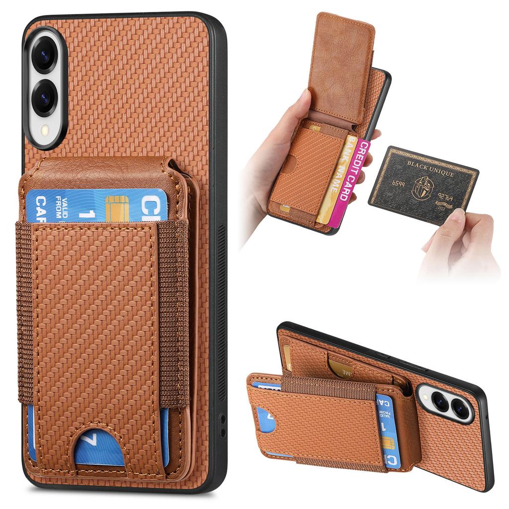 For Samsung Galaxy S25 Edge Case with Card Holder Kickstand Leather Back Cover