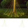 Outdoor Christmas Decorations Waterfall Lights 6.56Ft 9 Strands Waterfall LED Lights IP44 Waterproof Twinkle Lights Christmas