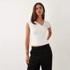 French Pure Desire Style Asymmetrical Mesh Splicing Short-sleeved Women's Slim and Thin Design Off-the-shoulder Spice Girl Short Top