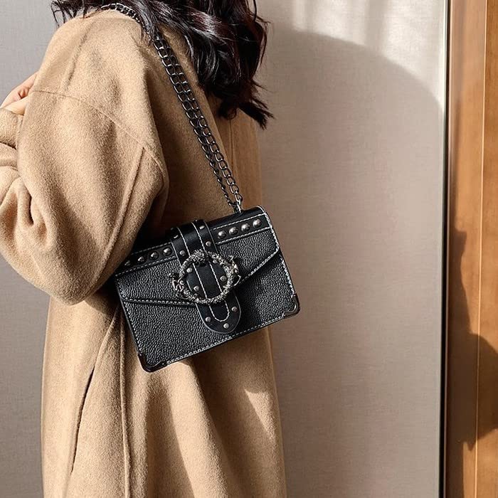 Harujio Shoulder Punk Crossbody Street Mini Shoulder Sickly Cute Women's Bag, Rock, Bag, Gothic, Black, Style, Mass-Produced Bag, Dark, Mass-Produced,