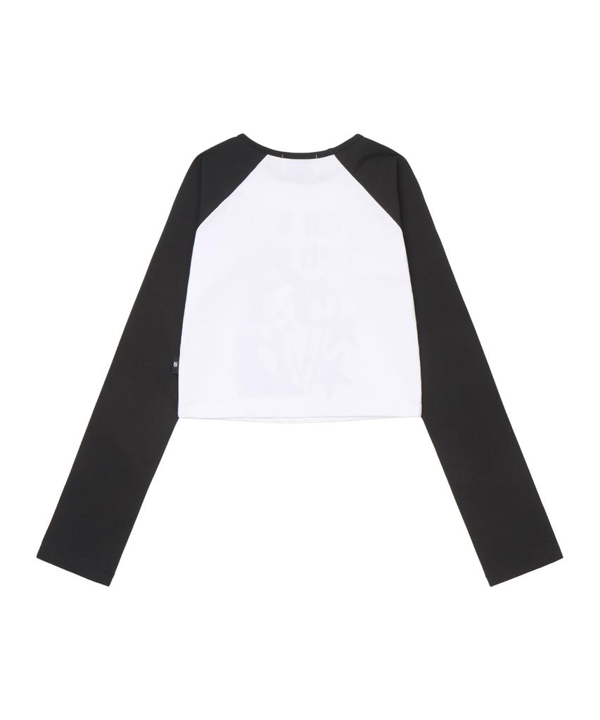 Gillaakaibeu Graphic Raglan Long Sleeve_Black