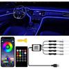 Car LED Interior Strip Lights, TEKSHINNY RGB Car Interior LED Light Wireless APP And Remote Control, 5 In 1 Ambient Lighting Kit With 236 Inches