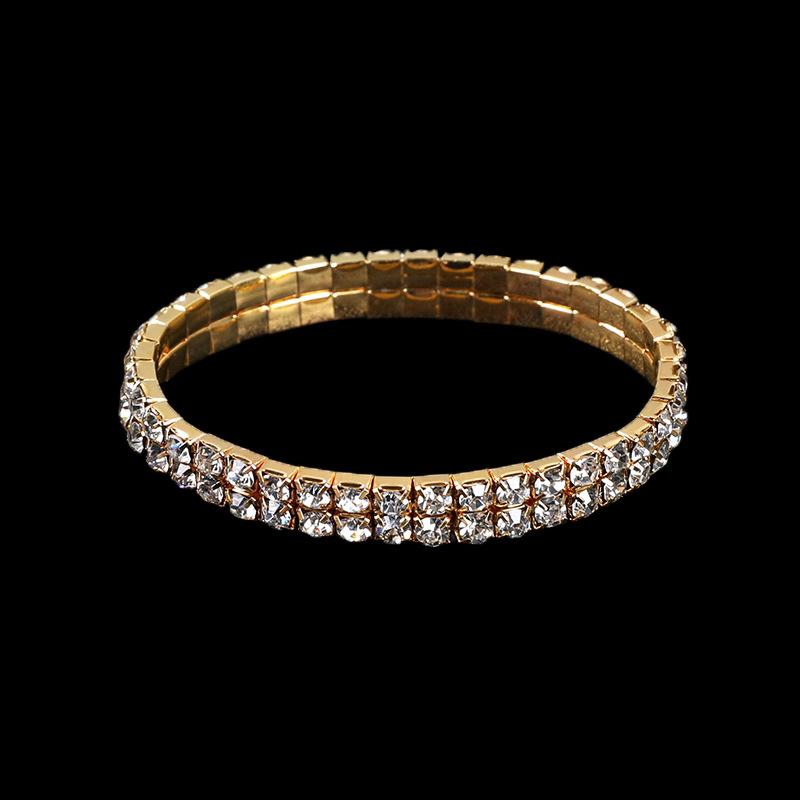 Women's Full Diamond Elastic Bracelet, Fashion Rhinestone Stretch Bangle