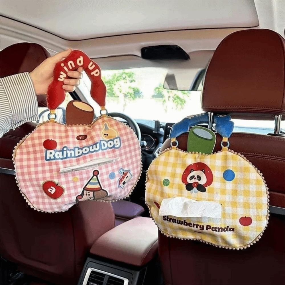 

Hanging Storage Bag Cartoon Tissue Bag Cute Tissue Box For Bathroom жовтий