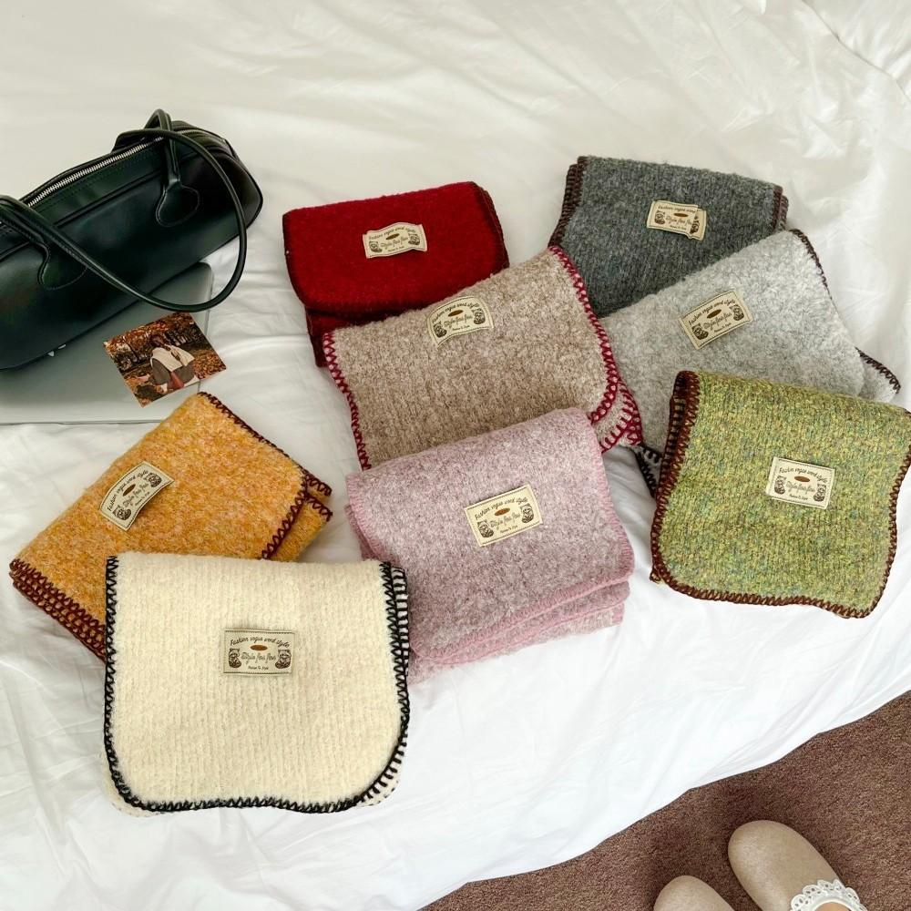 Kadın Yumuşak Düz Renk Eşarp Sıcak Kalın Peluş Şal Günlük Sonbahar Kış Moda Boyun Eşarbı Günlük Dış Mekan İçin
