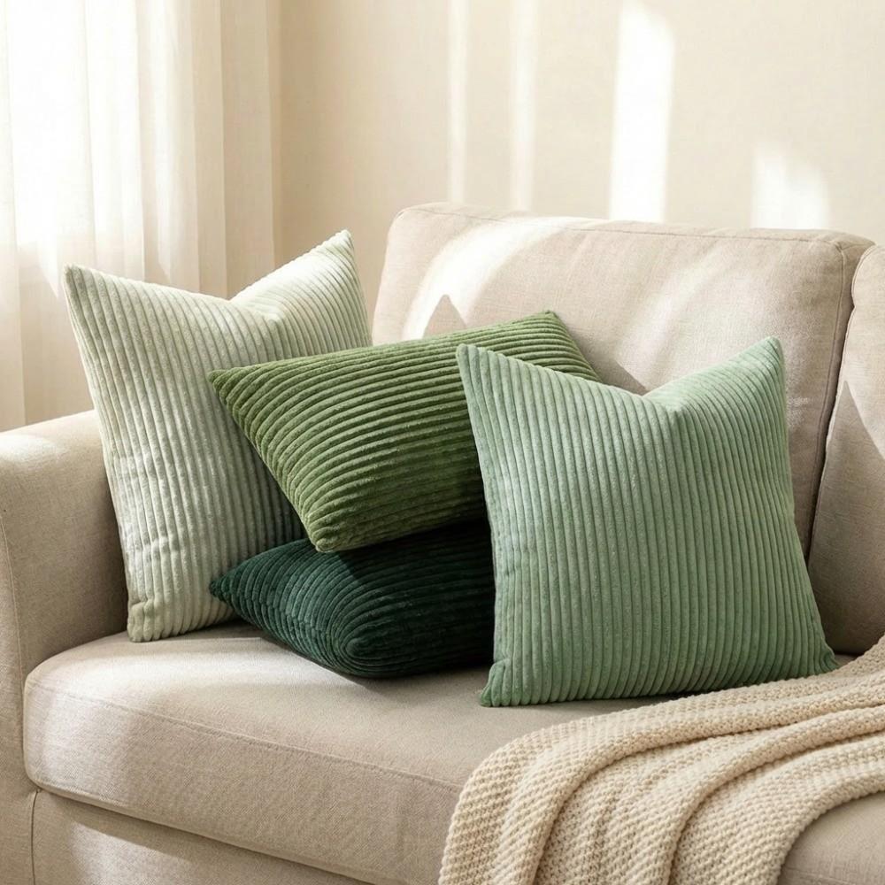 45x45 Size Pillowcase Set Striped Corduroy Throw Pillow Cover Classic Cushion Cover Bed Decor