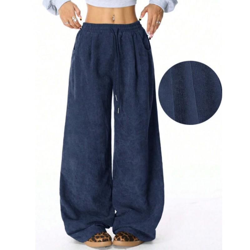 2026 Womens Corduroy Pants Loose Fit Street Style Casual Vintage Trousers