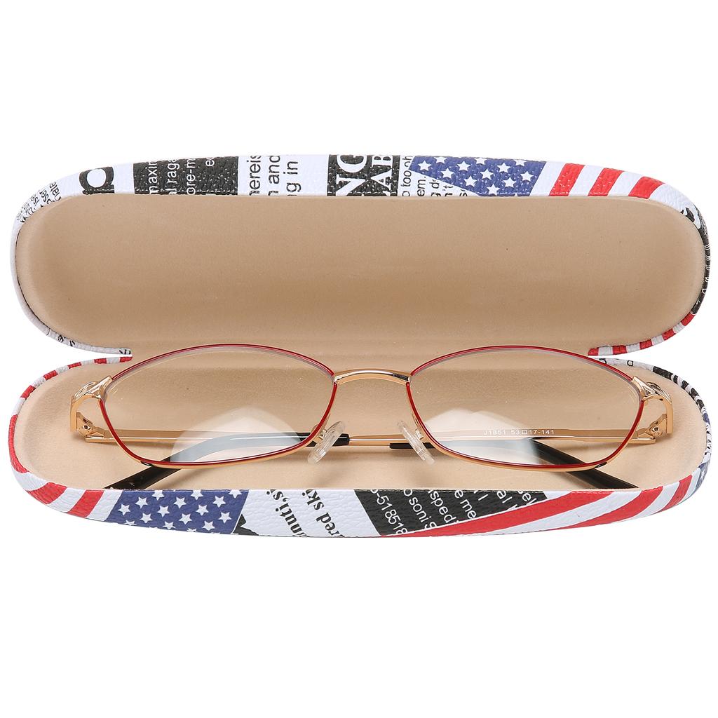Red Frame Elderly Presbyopic Glasses Portable Blue Light Blocking Bifocal Reading Glasses(+150 )