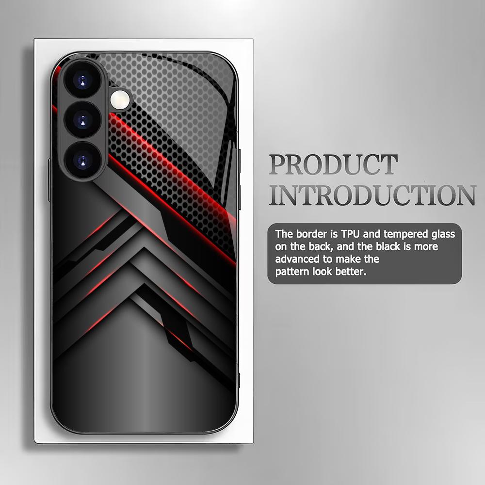 Men's Business Tempered Glass Phone Case Suitable for Samsung Galaxy S26 S25 S24 S23 S22 S20 FE/Ultra/Plus Anti Fall Back Cover