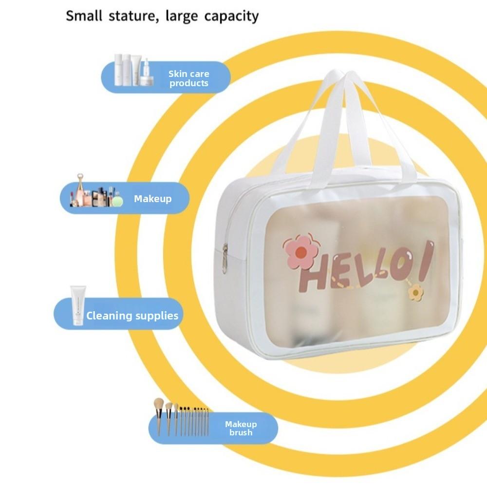 PVC Cartoon Cosmetic Bag Translucent Swimming Beach Bag Toiletry Storage Bag Large Capacity Waterproof Travel Makeup Bag