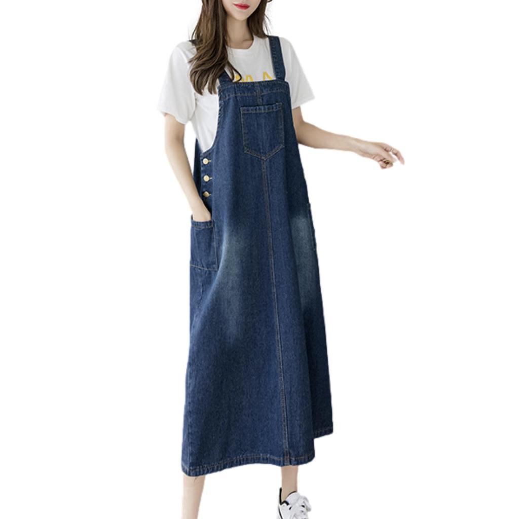 BN1 Select Denim Overalls Skirt with Slits and 4 3 2XL Women's Pockets, Sizes, Types, A-Type