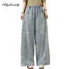 Korean Fashion Women Basic Jeans High Waist Diamonds Luxury Wide Leg Denim Trousers Elegant Feminine Ladies' Casual Loose Jeans