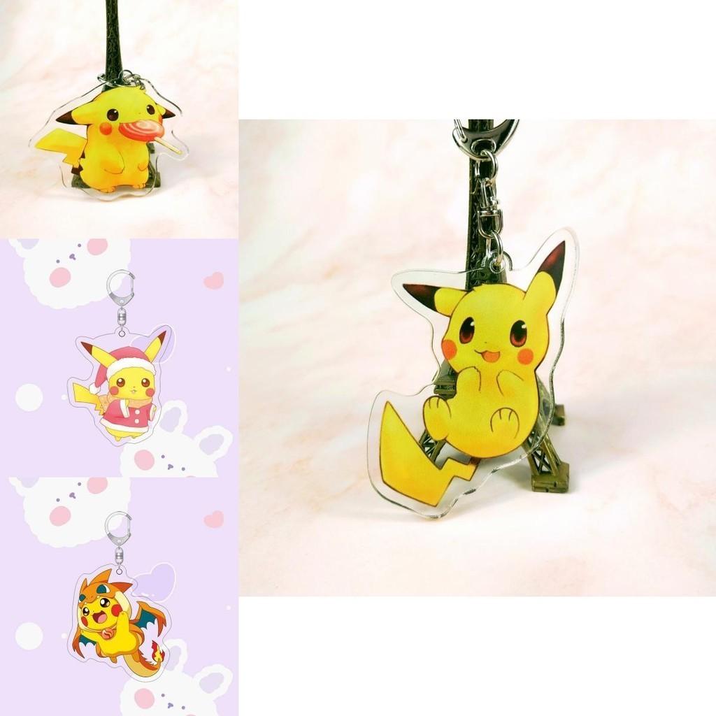 Pikachu Anime Keychain Laser Printed High-definition Acrylic For Decoration Gifts