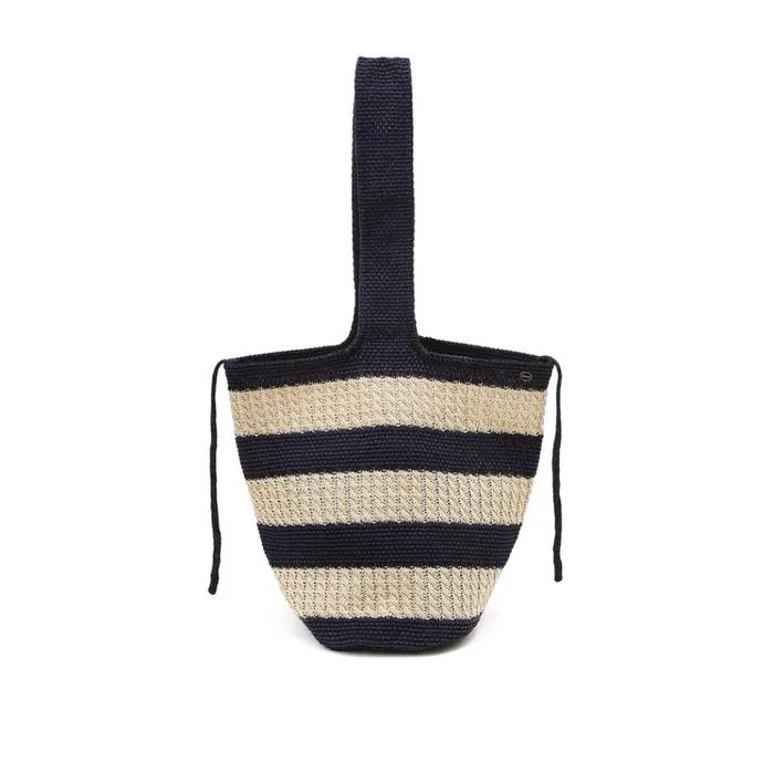 Marine Navy Striped Knit Bag L HIBA6E801N2