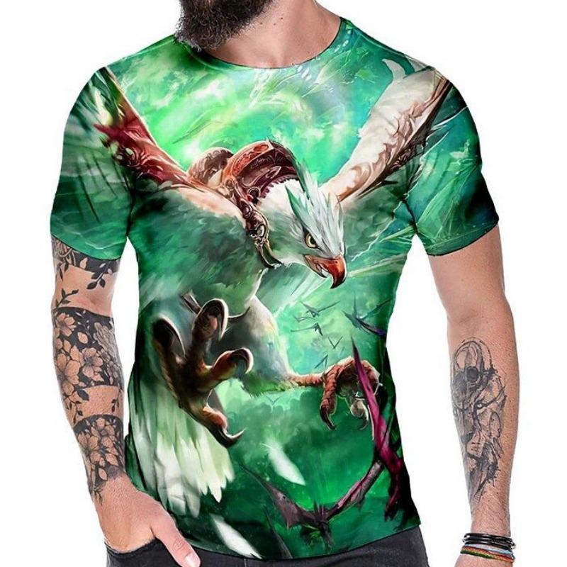 Men's Casual Digital Printing Trend T-shirt Digital Printing 3D T-shirt