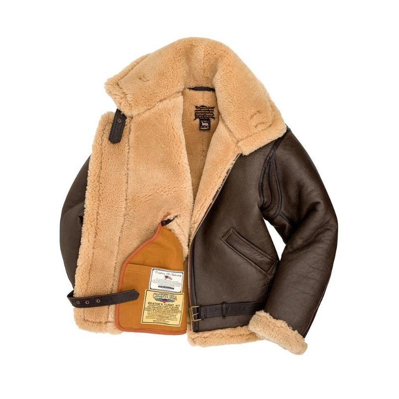 Faux Fur All-in-one Men's Jacket Long Sleeve Faux Fur Thick