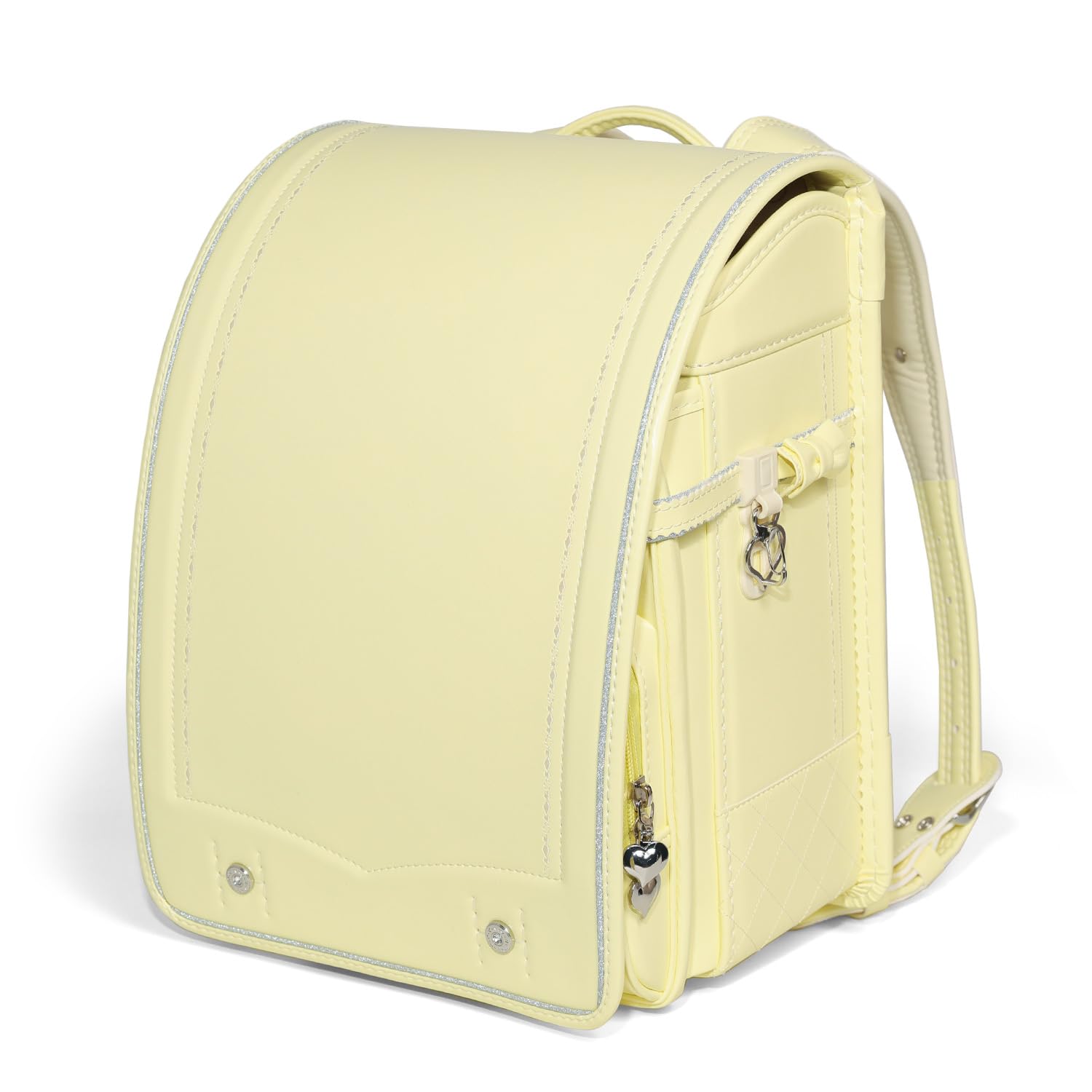 

School Bag in for Elementary School and Made of Synthetic Leather with Automatic 4L Wide Fits A4 Flat Heart Ribbon Girls [Little Ribbon] [Made Japan]