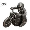 Cool Skeleton Statue 3D Printed Skull Motorcycle Rider Statue, Gothic Biker Compact Car Dashboard Decor Figurine, Motorbike Sculpture Desktop