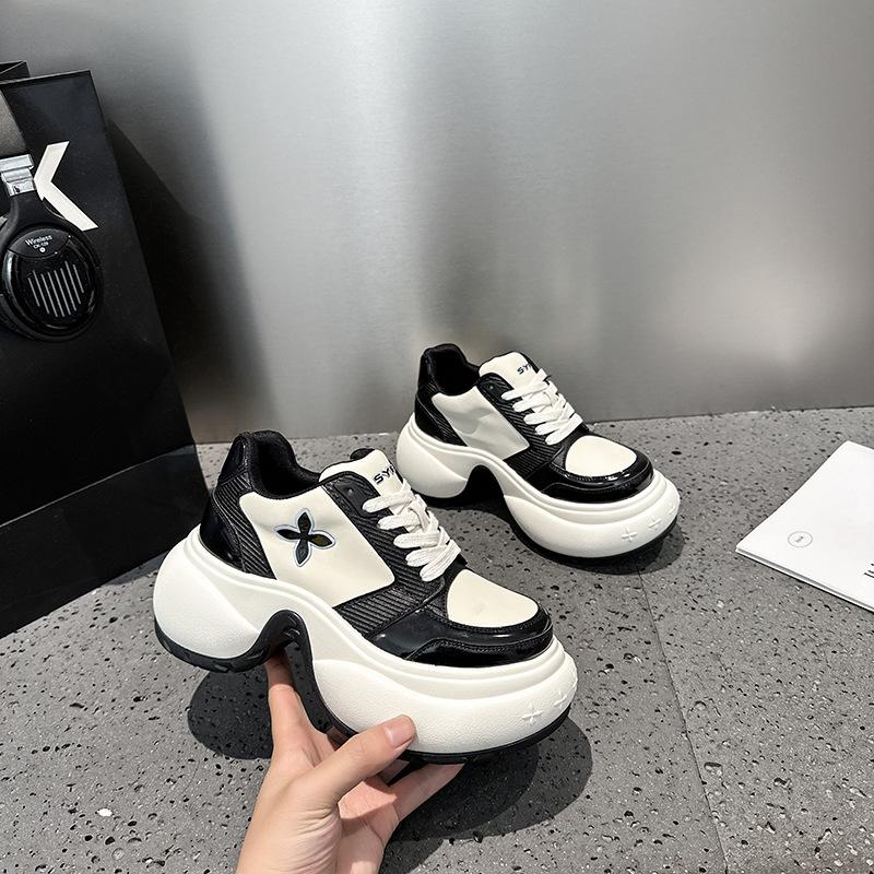 

Zhao Ruth s platform shoes of the same style increase the height of ripples, muffin cross flower dad shoes, women s sports shoes, women s tide 39 чёрный