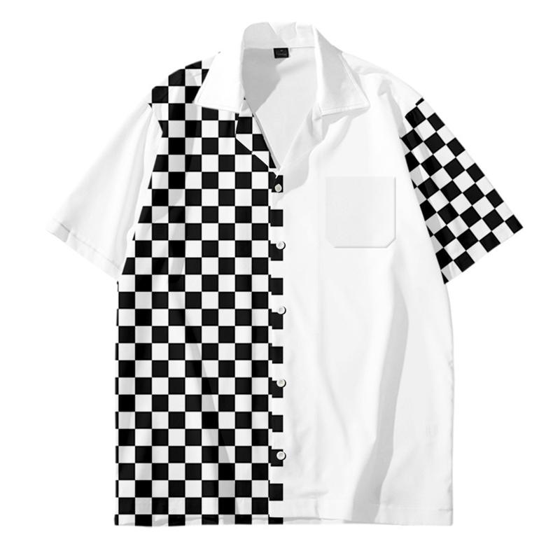 Mens Designer Clothes Black And White Dot 3d Print Shirts Summer Travel Hawaii Beach Hawaiian Harajuku