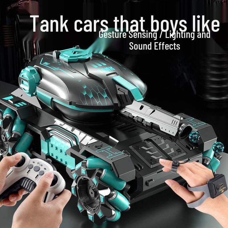 2.4G Gesture Sensing Remote Control Tank Car with Water Bomb Launch, Drifting, and Off-Road Racing for Kids
