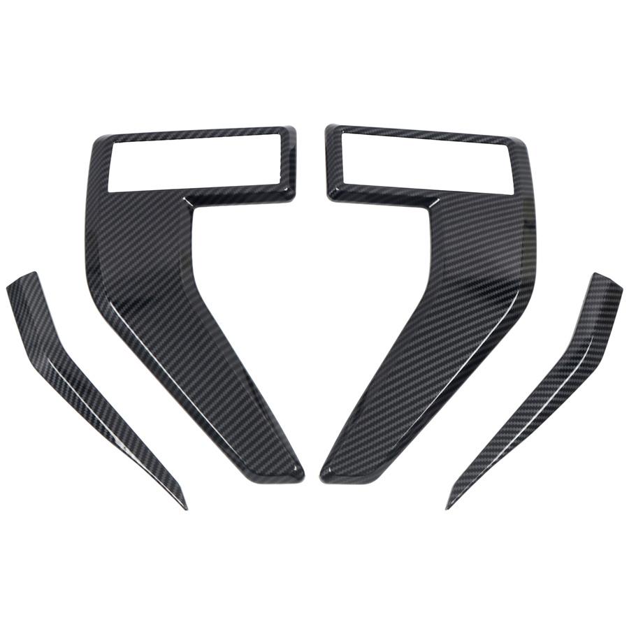4 Pcs Car Carbon Fiber Style ABS Side Fender Cover Trim For 2021-2022 Ford F-150