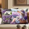 Lavender Themed Decorative Pillows With Country Scenes Polyester pillowcase, sofa decorative cushion cov Headboard Pillow