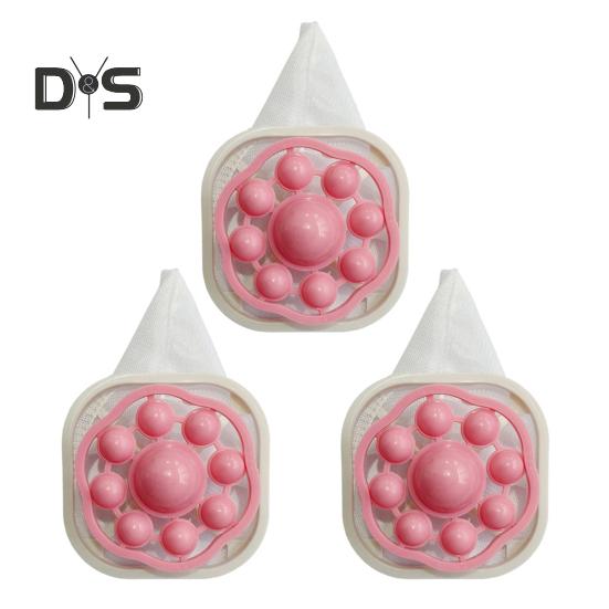 3-teiliger Haarentferner für Waschmaschinen, schwimmender Haarfilter-Netzbeutel, zur Entfernung von Wäsche, klare Abflussverstopfung, Schmutzsammler