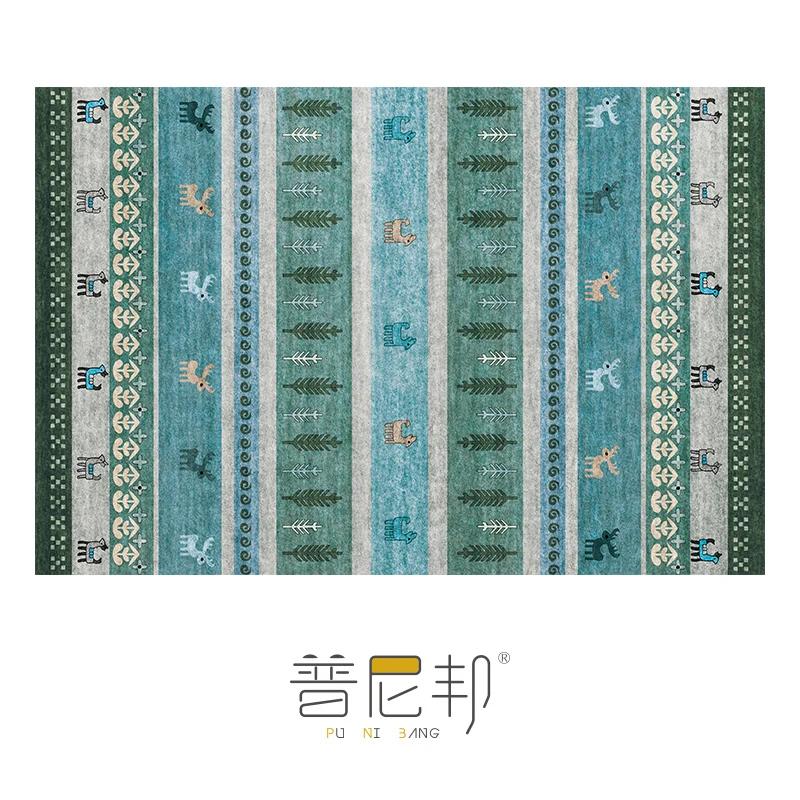 American Moroccan Bedroom Decor Bedside Carpet Washable Carpets for Living Room Nordic Ethnic Lounge Rug Soft Non-slip Floor Mat