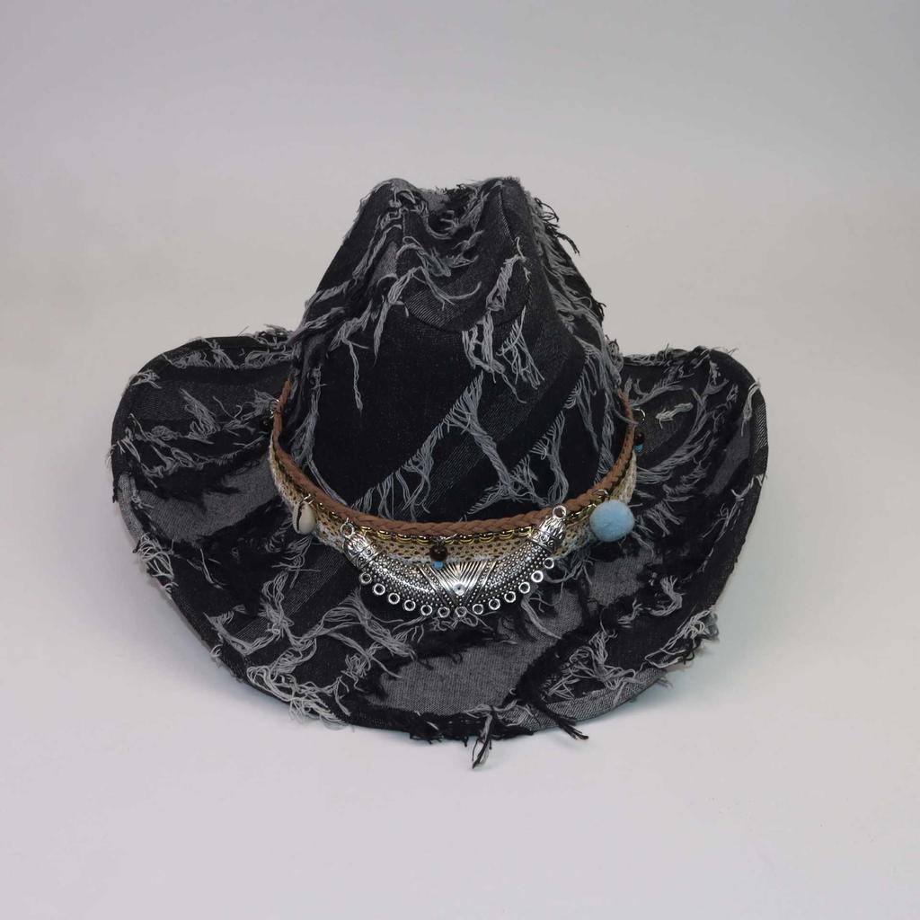 Western Cowboy Hat European and American Fashion Warped Edge Old Party Hat Men and Women Big Brim Jazz Hat