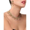 ZAVERI PEARLS Gold Tone Traditional Temple Choker Necklace Set For Women-